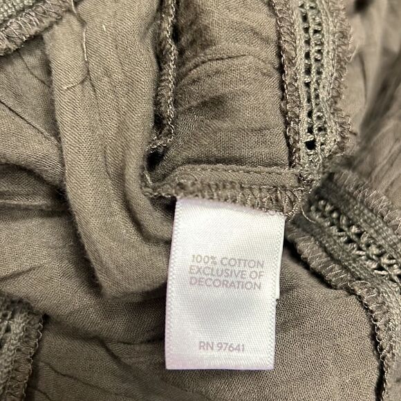 J jill olive green boho flare sleeve cotton top. Size M/L - Picture 9 of 9